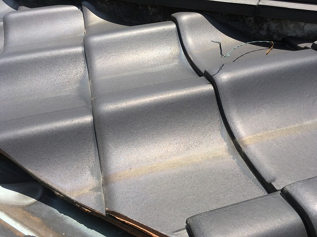 瓦のひび割れを発見